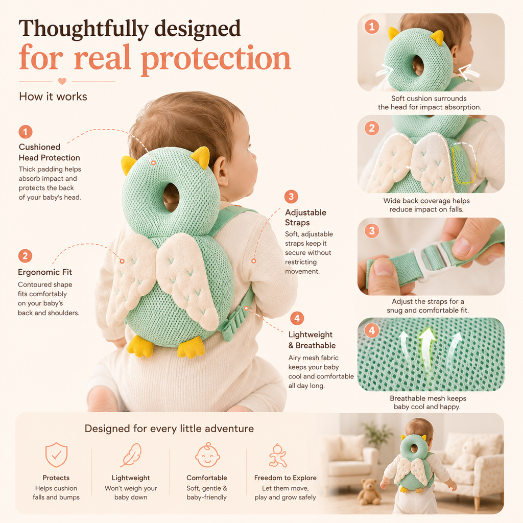ComfyMom ™ Soft Head & Back Protector