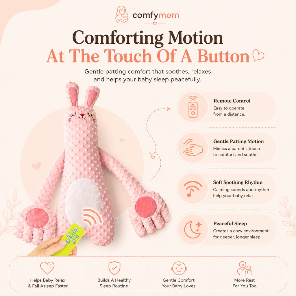 ComfyMom™ Soothing Sleep Companion – Interactive Plush Toy with Gentle Patting Motion